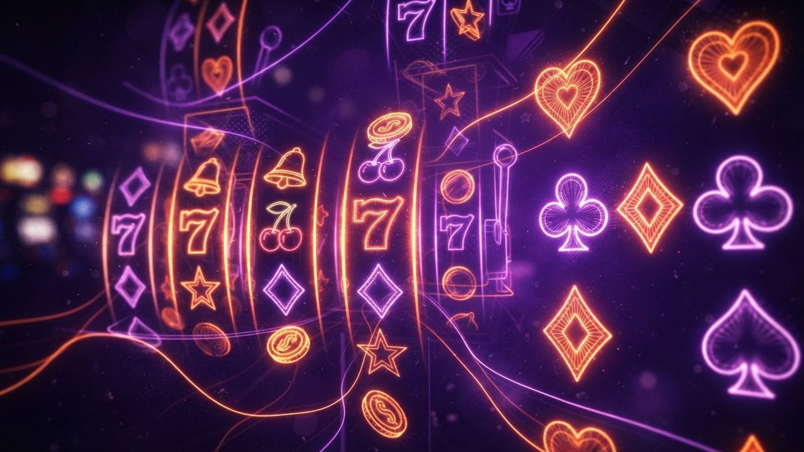 Machines à sous lumineuses sur fond de casino sombre